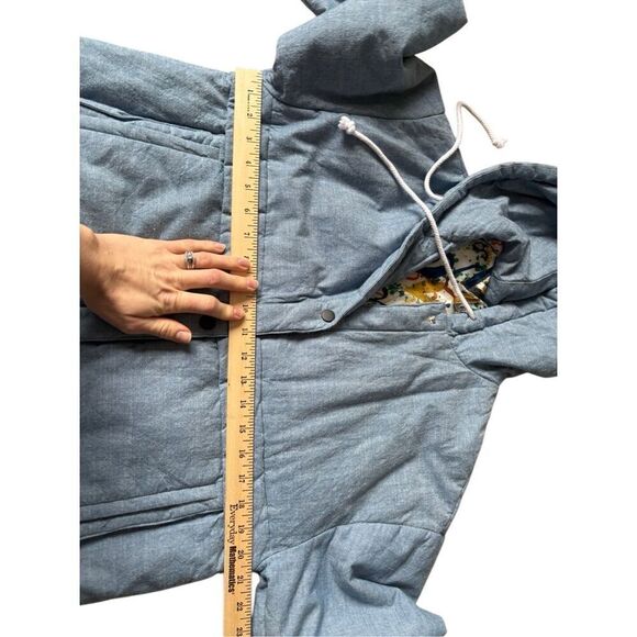 Bernie Bernardo Out And About Hooded Cotton Denim Jacket size S Oversized Blue - Picture 6 of 14